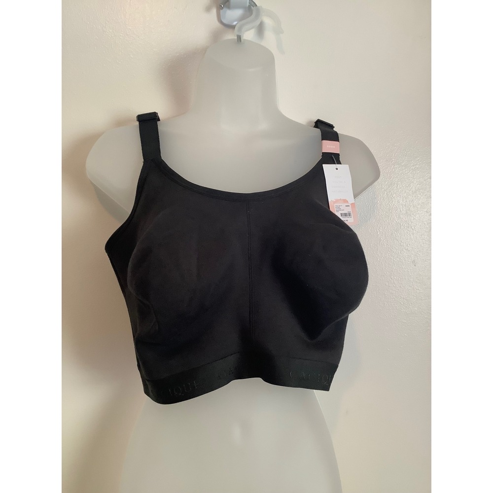 Cacique Black Wireless Lounge Bra Full Coverage 50DD New With Tags
